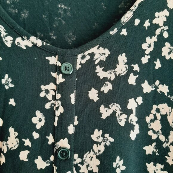 PENNINGTONS Button Down V-Neck Floral Print Tunic Top Black & Pink Sz 2X - Picture 6 of 14